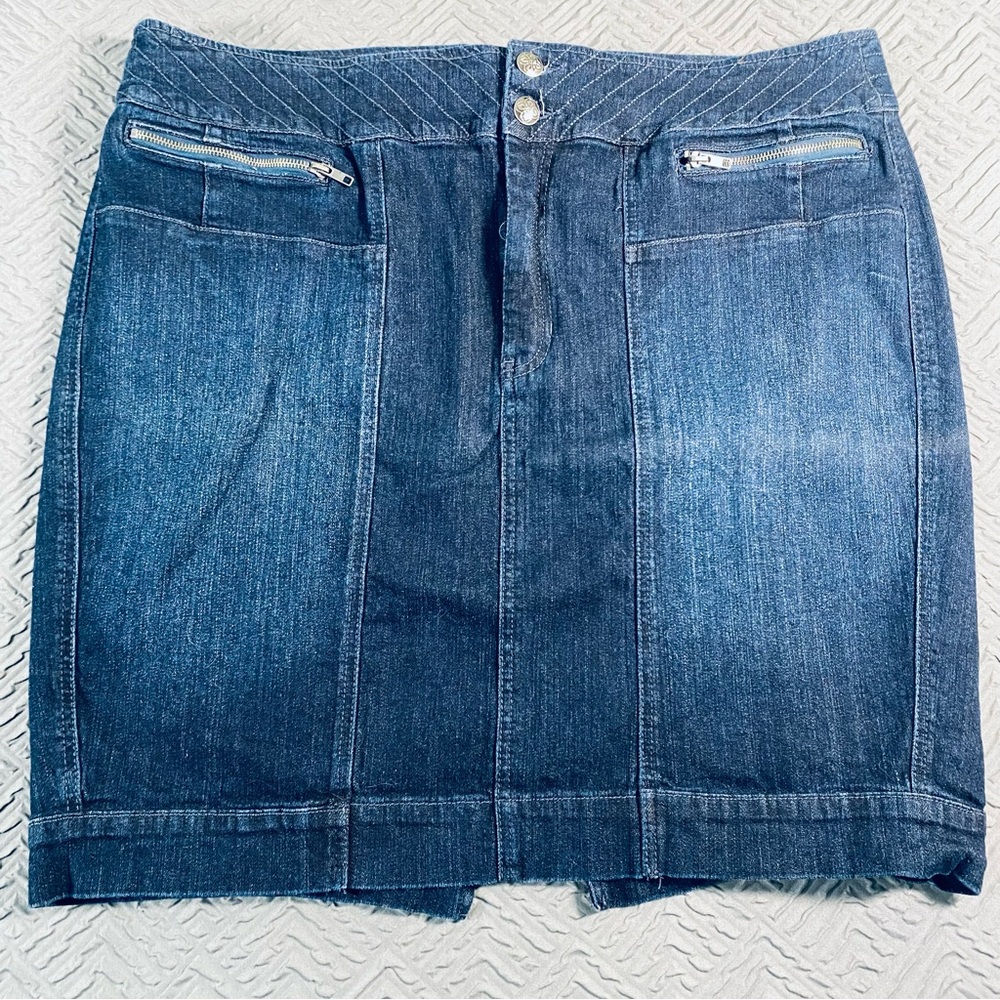 Lane Bryant Dark Wash Denim Skirt Plus Size 22